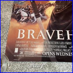1995 Braveheart Movie Poster 2 Sided Full Size 27 X 40 Theater Edition Vintage