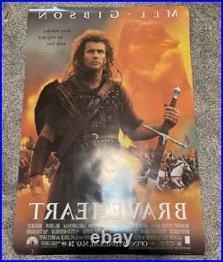 1995 Braveheart Movie Poster 2 Sided Full Size 27 X 40 Theater Edition Vintage