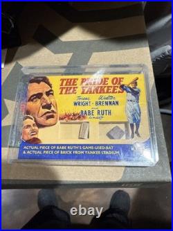 2009 Breygent Vintage Movie Posters Babe Ruth game used bat + Yankee Stad brick