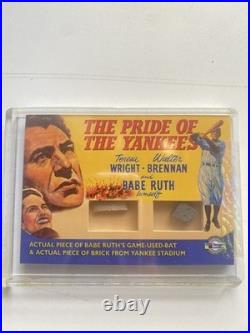 2009 Breygent Vintage Movie Posters Babe Ruth game used bat + Yankee Stad brick