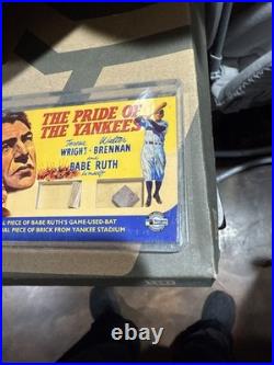 2009 Breygent Vintage Movie Posters Babe Ruth game used bat + Yankee Stad brick