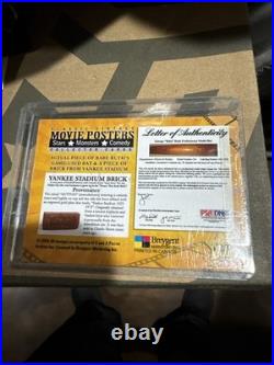 2009 Breygent Vintage Movie Posters Babe Ruth game used bat + Yankee Stad brick
