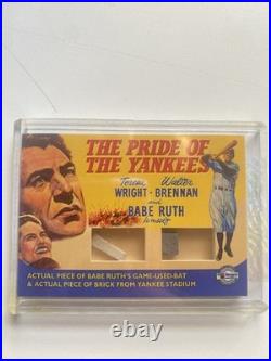 2009 Breygent Vintage Movie Posters Babe Ruth game used bat + Yankee Stad brick