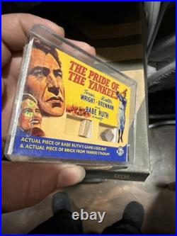 2009 Breygent Vintage Movie Posters Babe Ruth game used bat + Yankee Stad brick