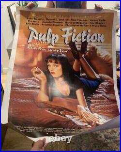 65 x 49.5 Large Vintage Canvas Pulp Fiction Poster Uma Thurman Cannes Festival