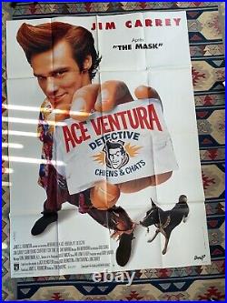 ACE VENTURA (1994) Original Vintage French Movie Poster 4x6 ft