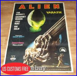 ALIEN 1979 Sigourney Weaver Vintage Original UNIQUE 27x40 Turkish Movie Poster