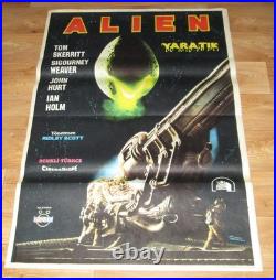 ALIEN 1979 Sigourney Weaver Vintage Original UNIQUE 27x40 Turkish Movie Poster