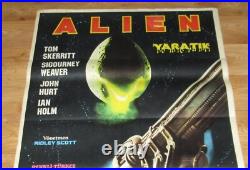 ALIEN 1979 Sigourney Weaver Vintage Original UNIQUE 27x40 Turkish Movie Poster