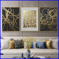 Abstract Wall Art Print Picture Modern Vintage Gold Line Geometric Canvas Poster