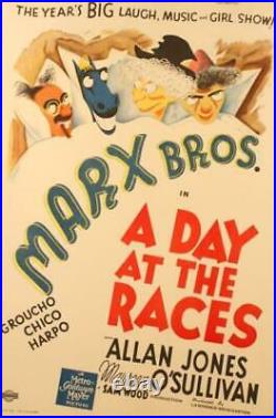 Al Hirschfeld A Day At The Races Marx Brothers Movie Poster Vintage Lithograph