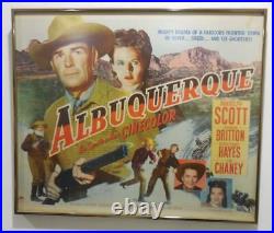 Albuquerque Vintage Movie Poster Hand Signed Autographed Randolph Scott 1948