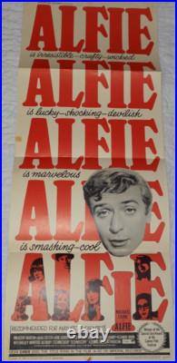 Alfie 1966 Michael Caine 14x36 Vintage Original Movie Poster