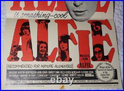 Alfie 1966 Michael Caine 14x36 Vintage Original Movie Poster