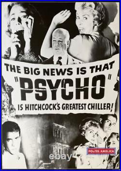 Alfred Hitchcock's Greatest Chiller Psycho Vintage Movie Poster 24 x 34