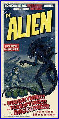 Alien Film Historic Classic Sci-Fi Horror Movie Poster Vintage Stylized Artwork