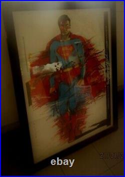 Amazing Vintage Giant Superman III Christofer Reeve Polish Framed Art Poster
