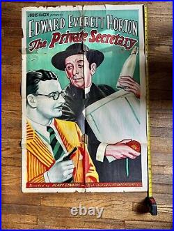 Antique Lithograph Movie Poster The Private Secretary 1935 Edward Everett Horton