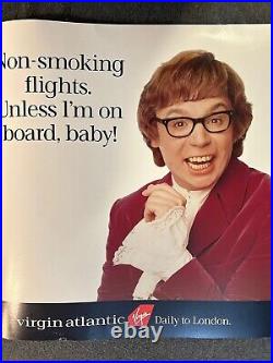 Austin Powers Virgin Airlines Vintage Subway Advert Heavy Cardstock 21 X 22