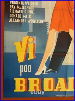 BABES ON BROADWAY Vintage 40s Film JUDY GARLAND Danish Color Litho MOVIE POSTER