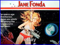 BARBARELLA RARE Vintage US Original 1968 One Sheet Poster JANE FONDA ROGER VADIM