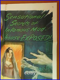 BEDLAM Vintage 1946 BORIS KARLOFF Val Lewton Horror Film ONE SHEET MOVIE POSTER