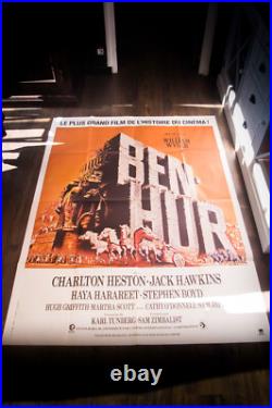BEN HUR Charlton Heston Large French Grande Vintage Movie Poster Original R1986