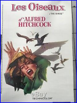BIRDS Belgian Movie Poster 14x22 ALFRED HITCHCOCK TIPPI HEDREN NOS New Vintage