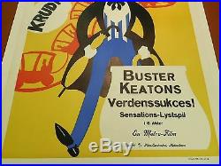 BUSTER KEATON Vintage 1923 OUR HOSPITALITY Silent Film DANISH MOVIE POSTER Litho