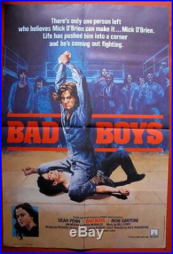 Bad Boys Sean Penn 1983 1sh Original Vintage Uk Movie Poster