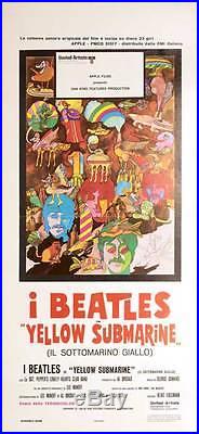 Beatles Yellow Submarine Original Vintage Poster On Linen Locandina