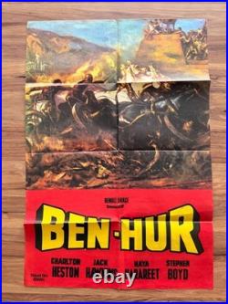 Ben-Hur Original Turkish Movie Poster Charlton Heston Rare Vintage Cinema 60x49
