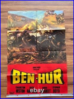 Ben-Hur Original Turkish Movie Poster Charlton Heston Rare Vintage Cinema 60x49