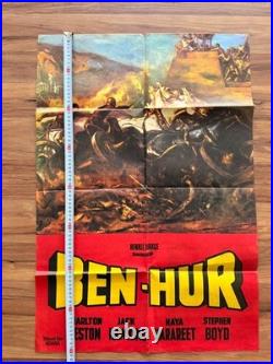 Ben-Hur Original Turkish Movie Poster Charlton Heston Rare Vintage Cinema 60x49