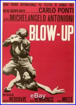 Blowup Original Vintage Movie Italian Poster On Linen Excellent 39x55 Inches