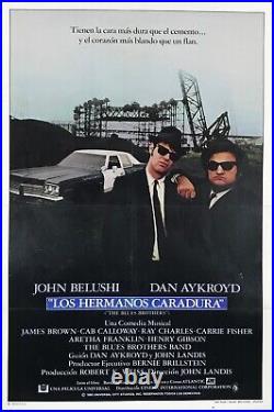 Blues Brothers Original 1980 Vintage Spanish Release Movie Poster Linen Backed
