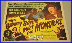Bowery Boys Vintage Movie Poster Meet The Monsters Half Sheet