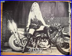 Brigitte Bardot Original 1968 Vintage Harley Davidson Motorcycle Poster