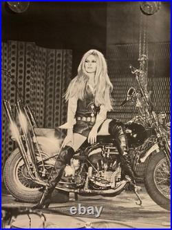 Brigitte Bardot on a Harley Ed Sullivan Show Original Vintage Poster 1967 32x42