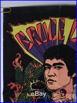 Bruce Lee Blacklight Original Vintage Poster Pin-up Martial Arts Collage Movie