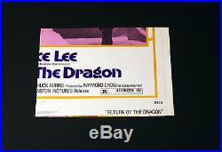 Bruce Lee Return of The Dragon 1974 Movie Vintage Original Poster 27x41 1 Sheet