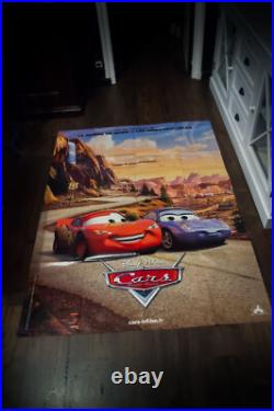 CARS 1 Walt Disney Pixar French Grande Vintage Movie Poster Original 2006