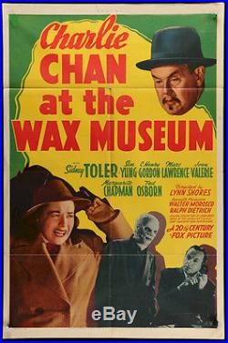 CHARLIE CHAN AT WAX MUSEUM VINTAGE MOVIE POSTER ONE SHEET 1940 Sidney Toler