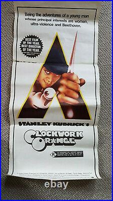 CLOCKWORK ORANGE Original Vintage Daybill Movie Poster Stanley Kubrick 1970s