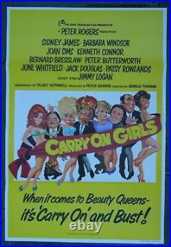 Carry On Girls Vintage Original 1973 Cinema One Sheet Uk Film Poster Unused