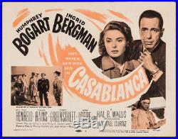 Casablanca Original Vintage Movie Poster Title Card Bogart 1956
