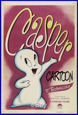 Casper the Friendly Ghost 1950 Original Vintage Movie Poster one sheet RARE