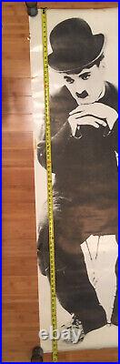 Charlie Chaplin Door Poster Vintage 1976 The Tramp VTG