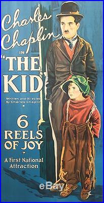 Charlie Chaplin The Kid 3 Sheet Vintage Movie Poster Lithograph Hand Pulled S2