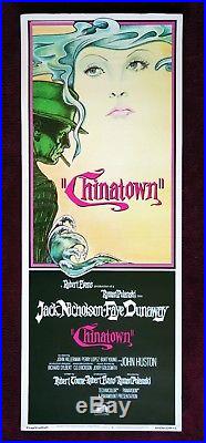 Chinatown Original Movie Poster 1974 Insert 14x36 Film Noir Authentic Vintage